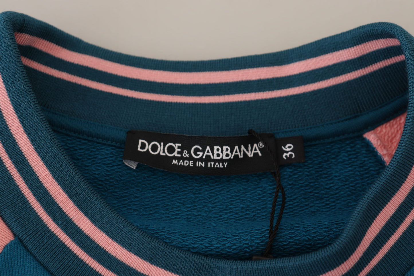 Dolce & Gabbana Blau-Pink Queen Pailletten-Kristallpullover