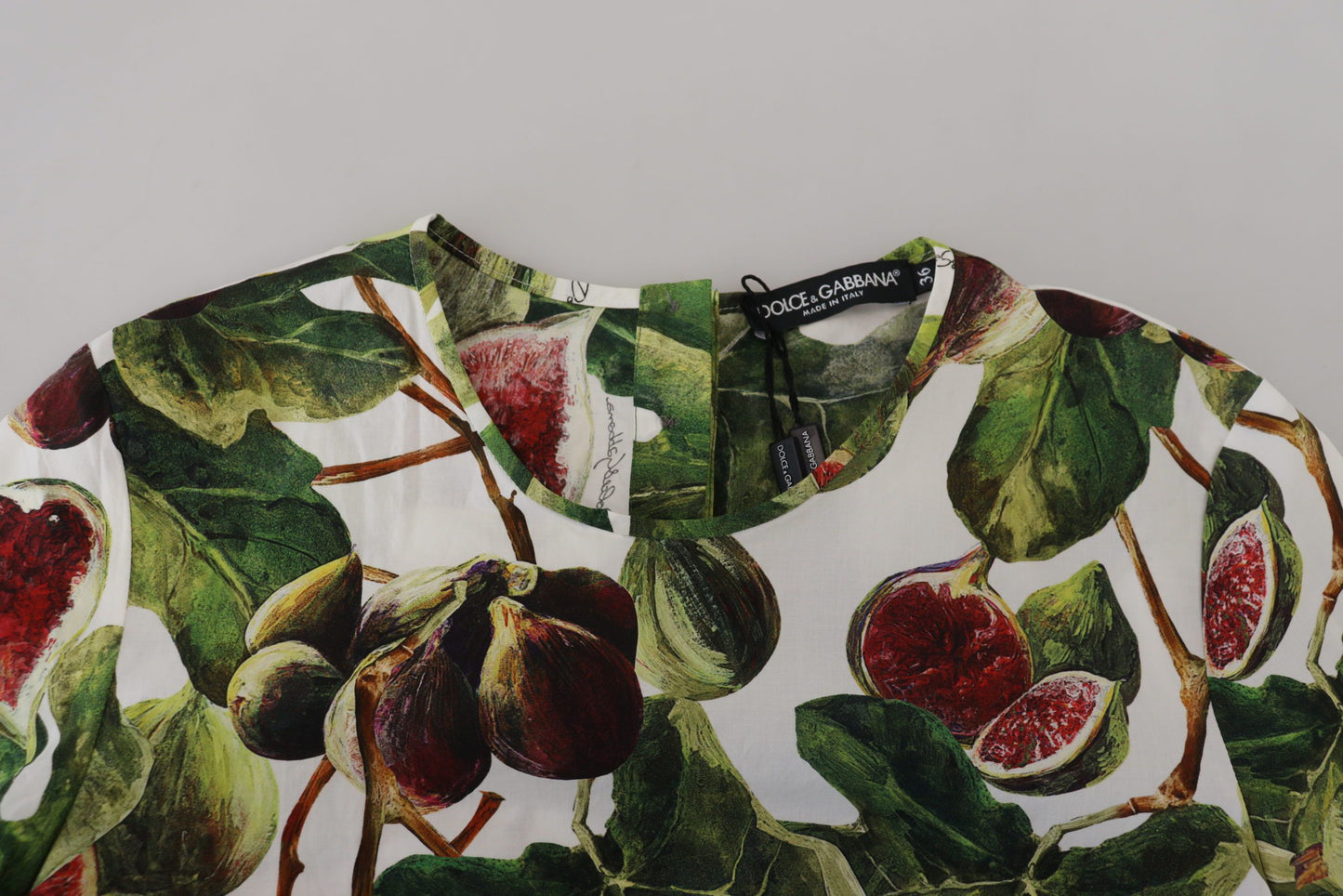 Dolce & Gabbana Rundhals-Baumwoll-Top-Bluse Obst-T-Shirt