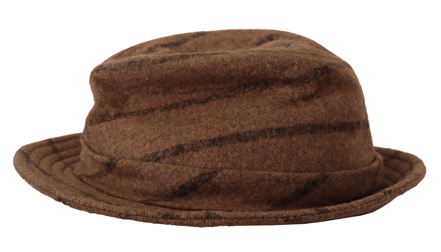 Dolce & Gabbana – Brauner Fedora-Sommerhut mit Streifenmuster