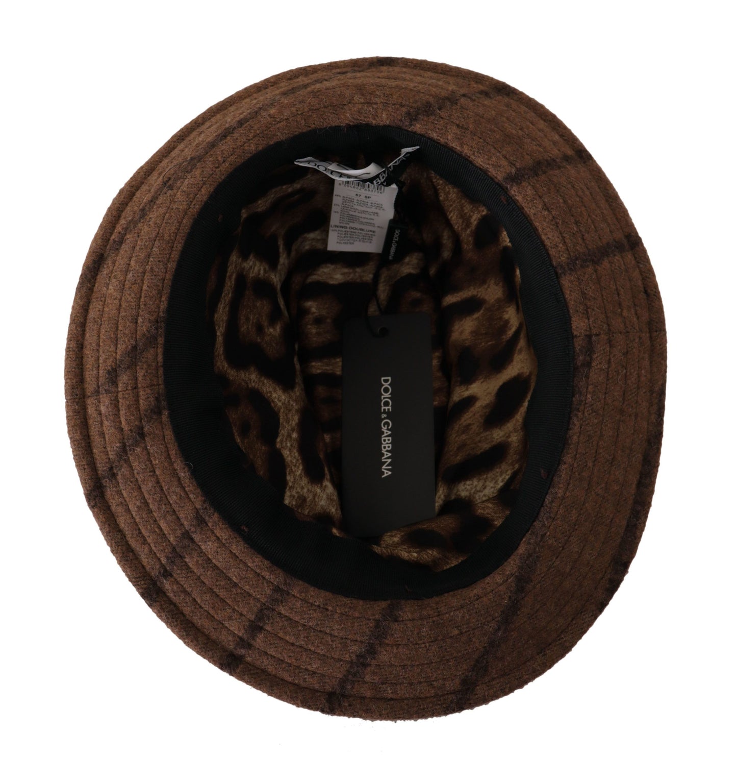 Dolce & Gabbana – Brauner Fedora-Sommerhut mit Streifenmuster