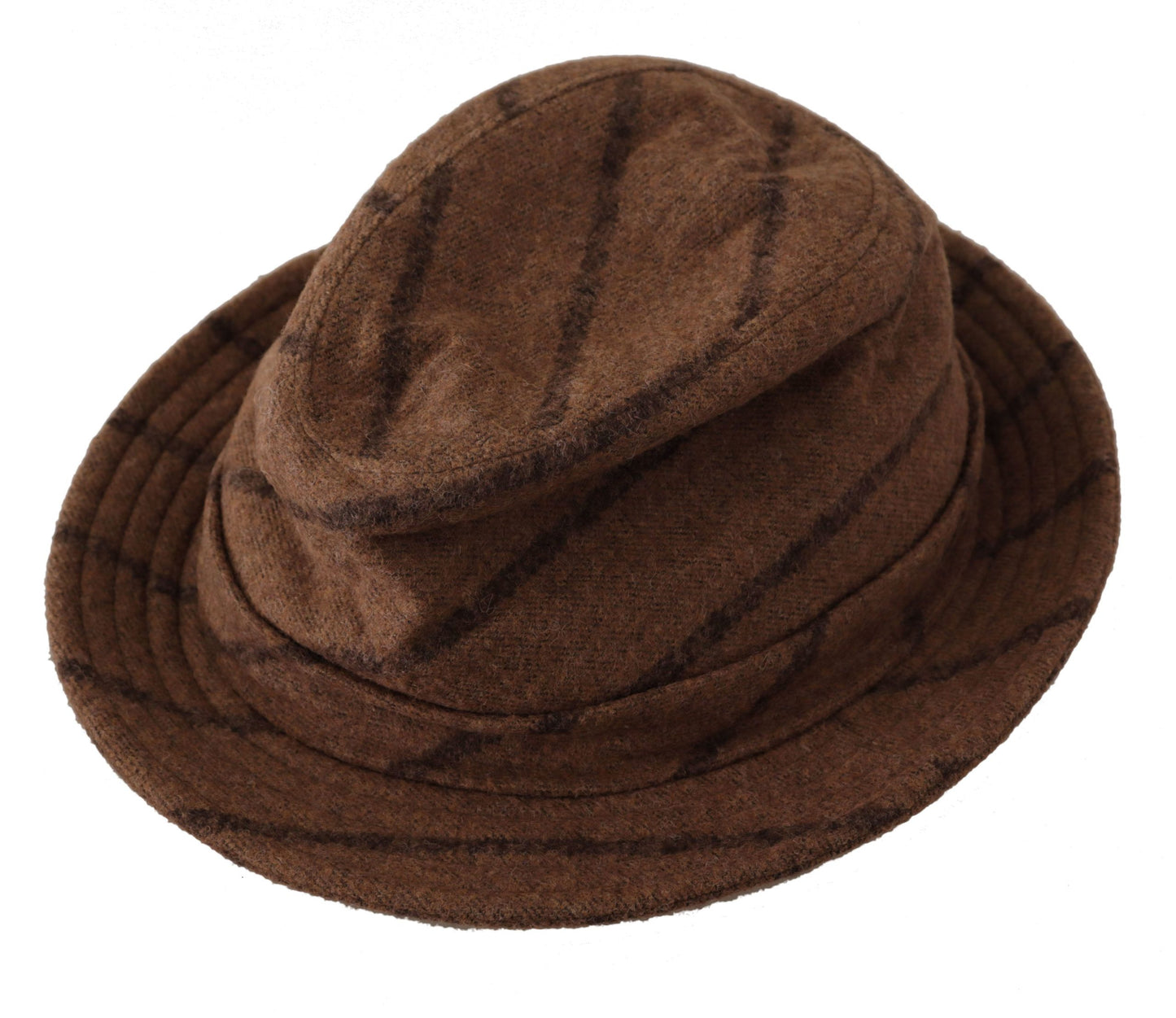 Dolce & Gabbana – Brauner Fedora-Sommerhut mit Streifenmuster
