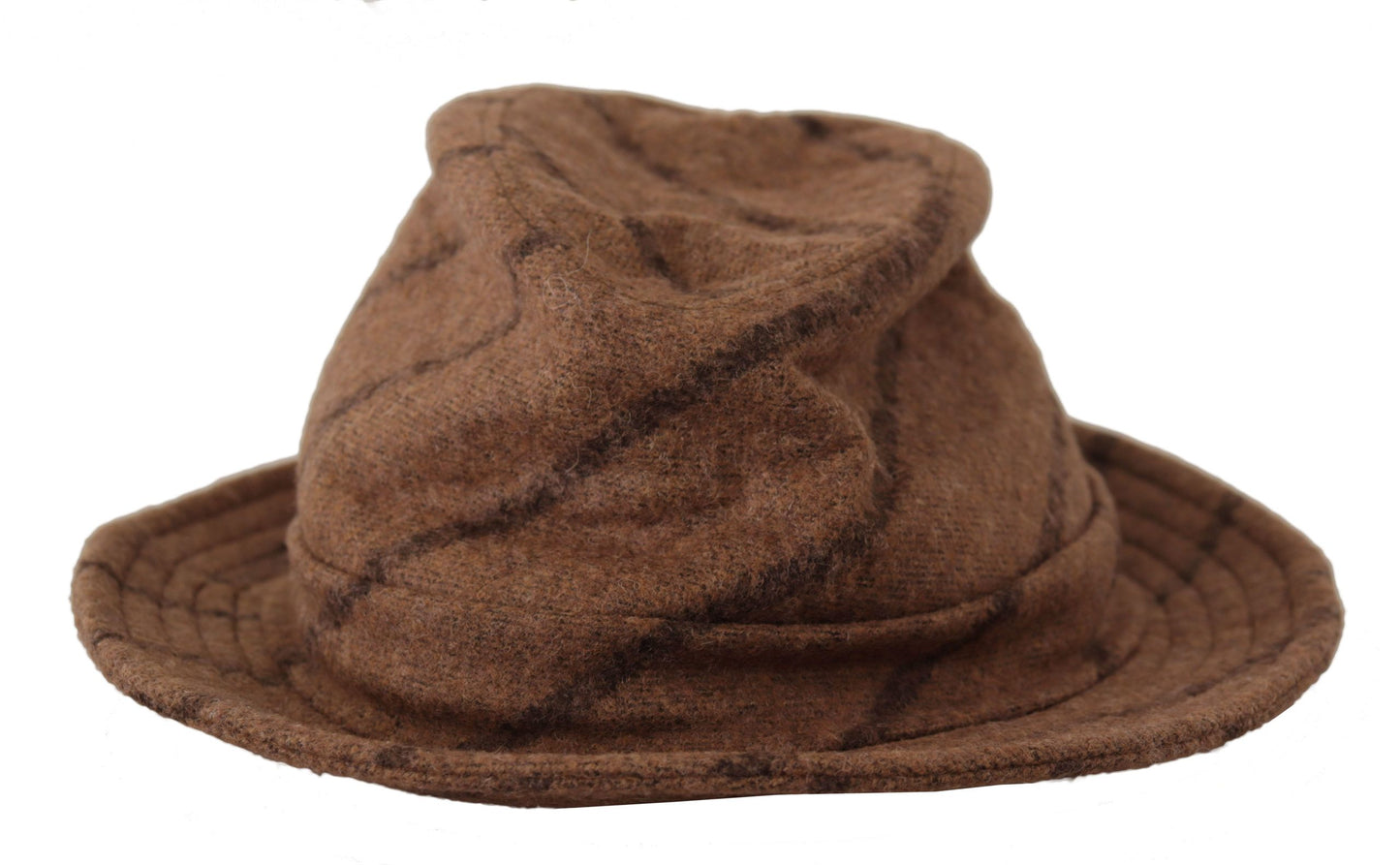 Dolce & Gabbana – Brauner Fedora-Sommerhut mit Streifenmuster