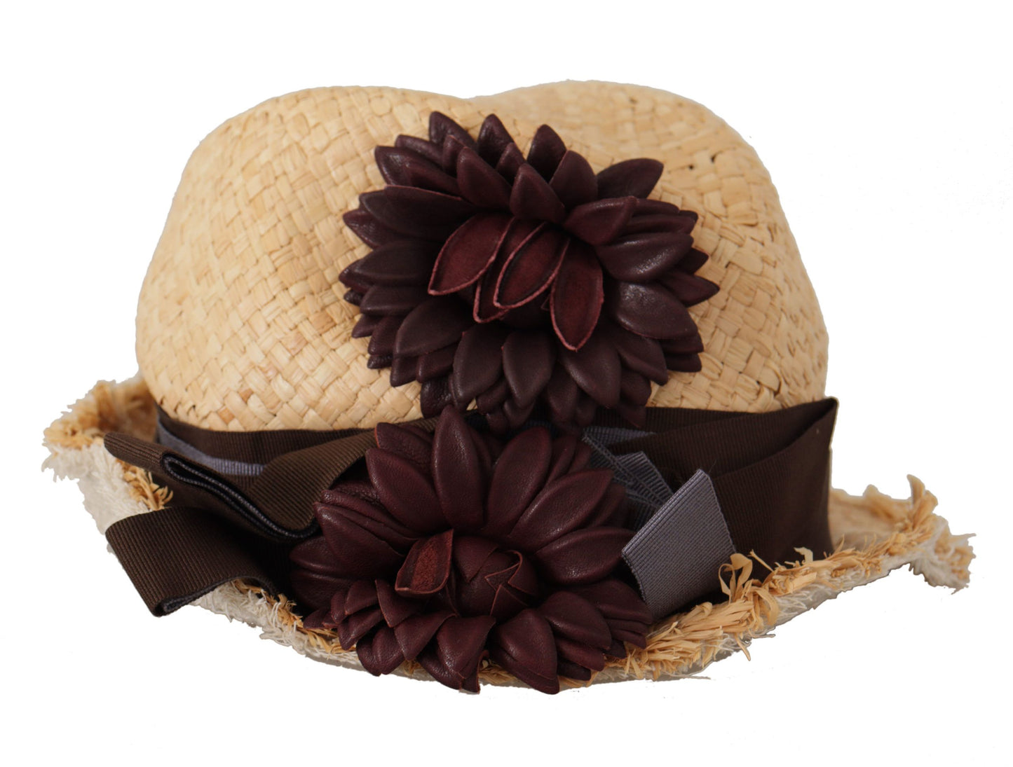 Dolce & Gabbana – Strohhut mit gelbem Band und Blumenverzierung