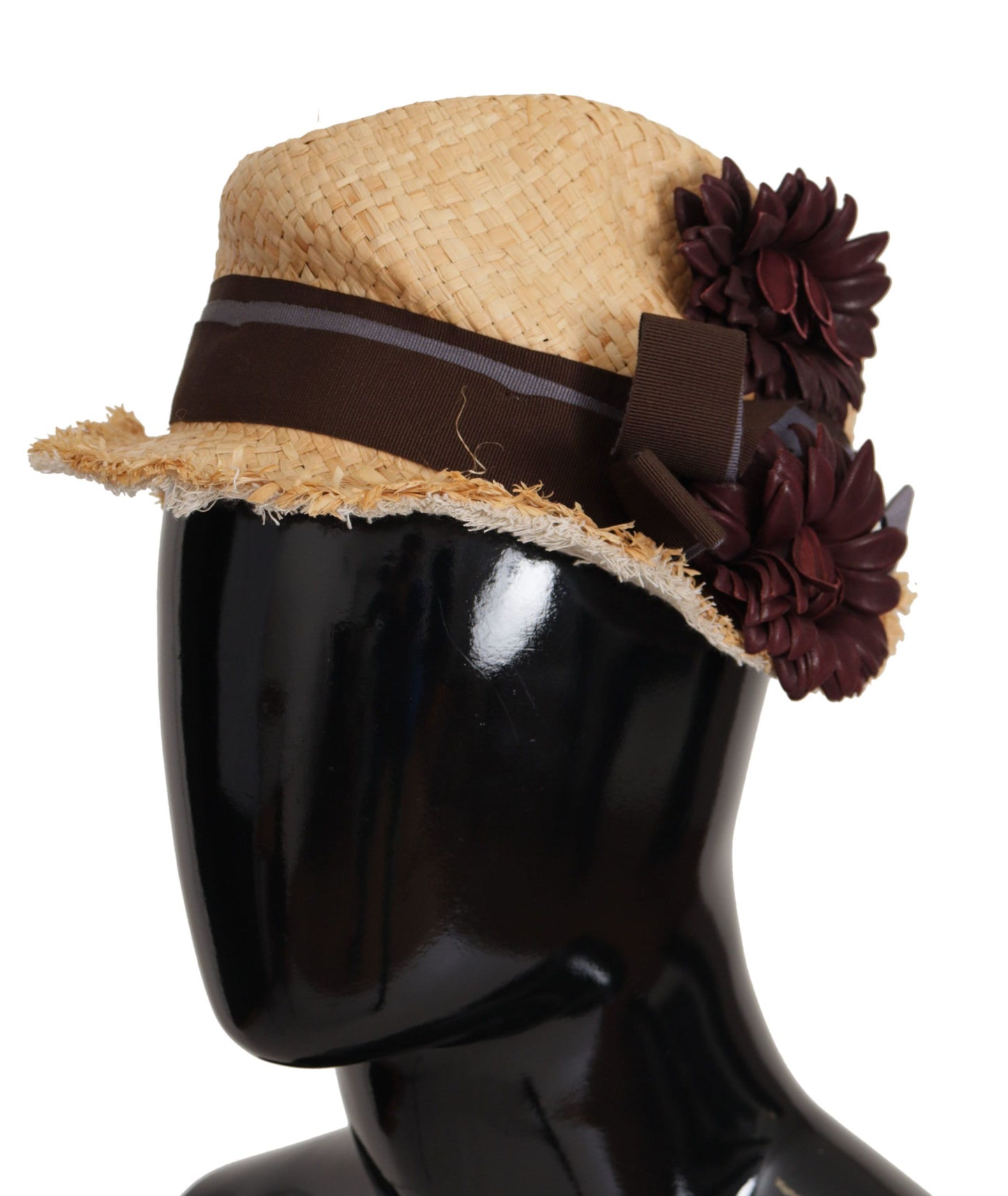 Dolce & Gabbana – Strohhut mit gelbem Band und Blumenverzierung