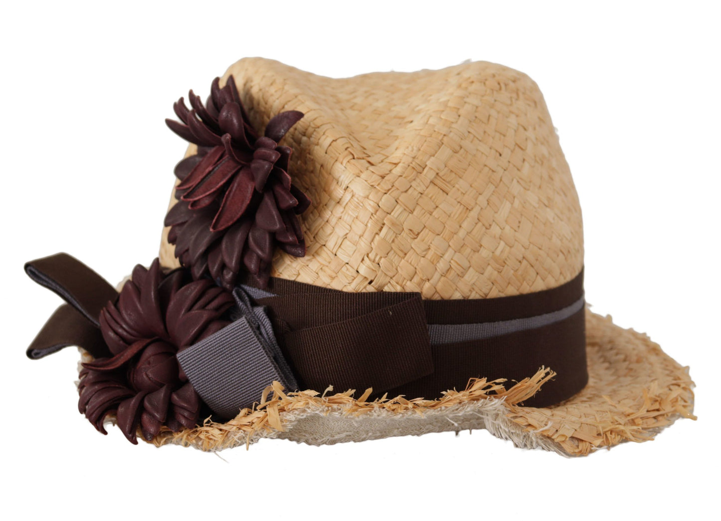 Dolce & Gabbana – Strohhut mit gelbem Band und Blumenverzierung