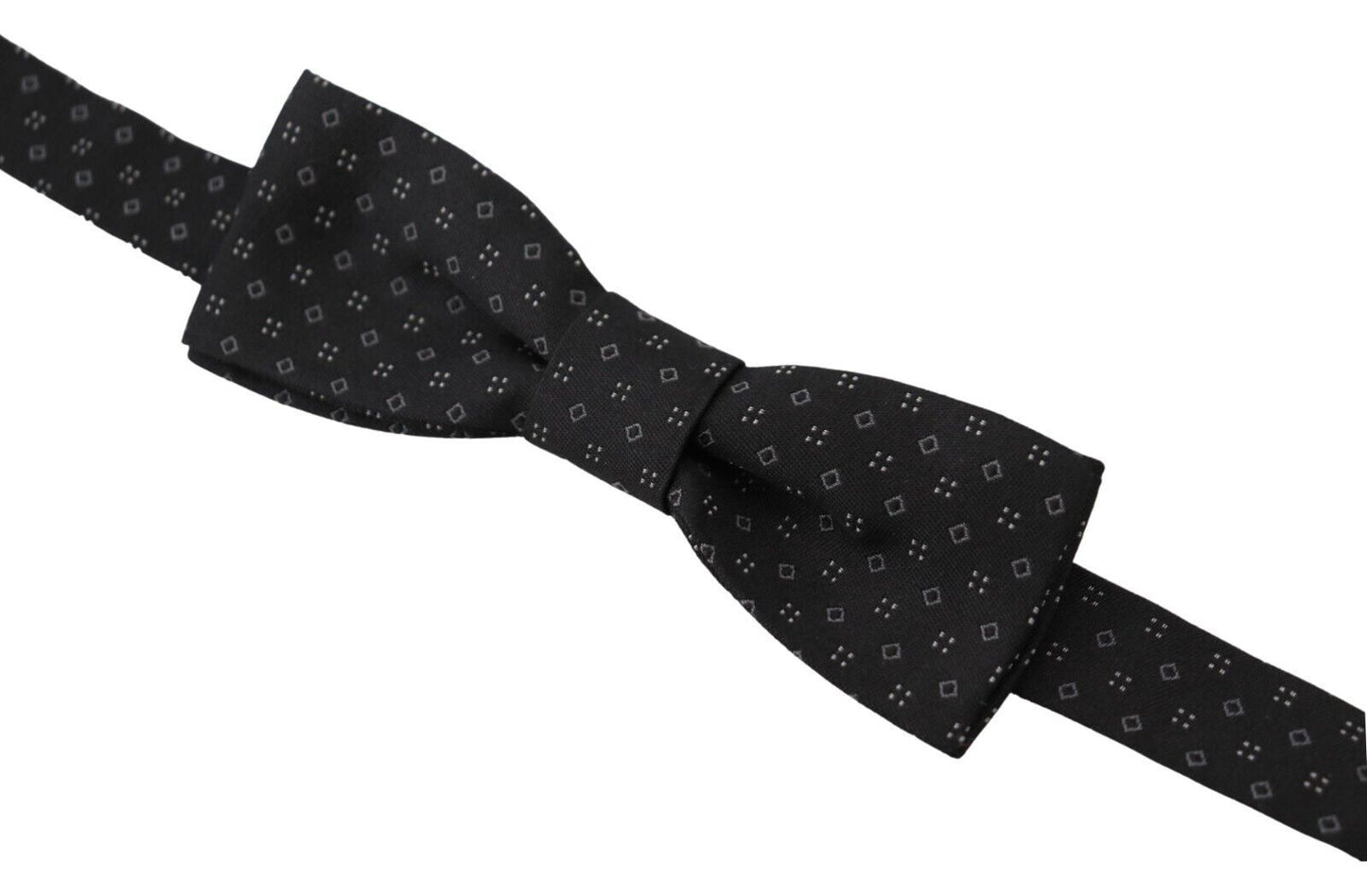 Dolce & Gabbana – Schwarze Papillon-Fliege aus Seide mit verstellbarem Halsausschnitt und Muster