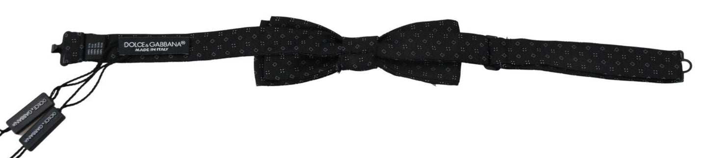 Dolce & Gabbana Schwarze Seidenkrawatte mit Muster für Herren