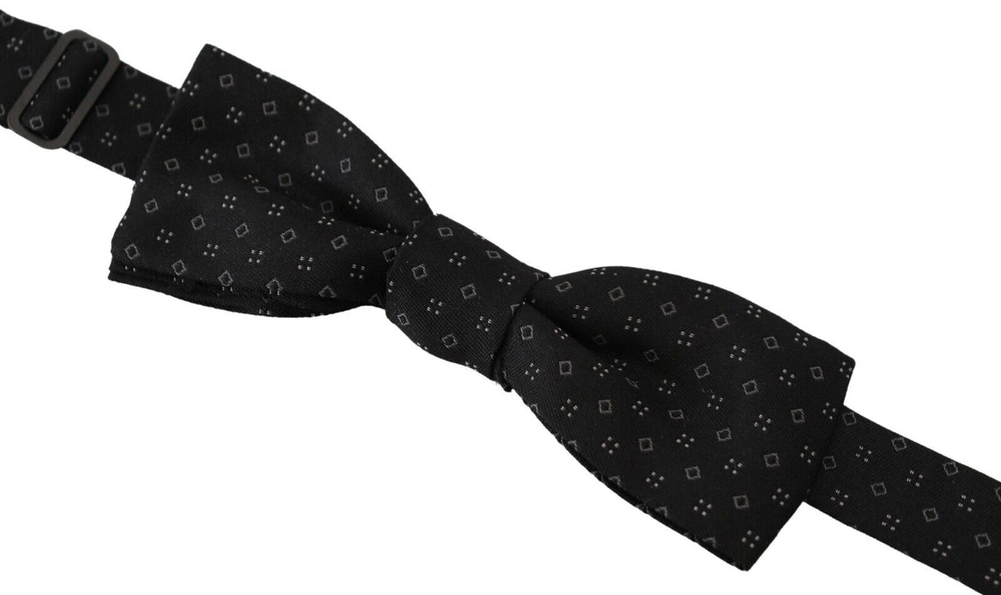Dolce & Gabbana Schwarze Seidenkrawatte mit Muster für Herren