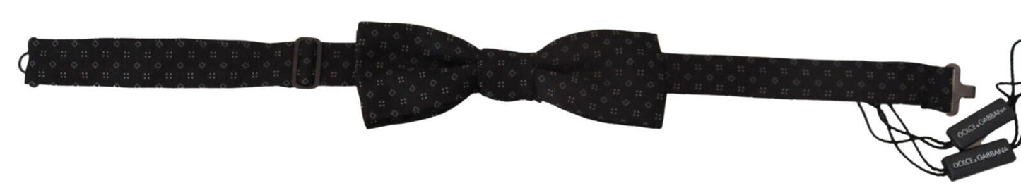 Dolce & Gabbana Schwarze Seidenkrawatte mit Muster für Herren