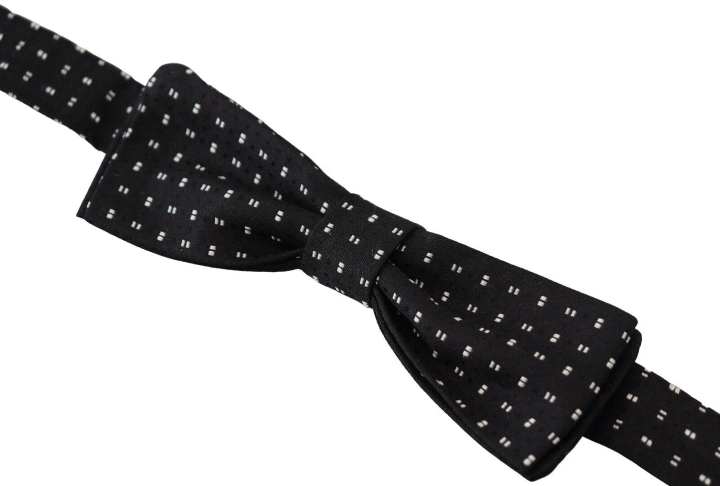 Dolce & Gabbana – Schwarze Seidenfliege mit gemustertem Papillon-Accessoire