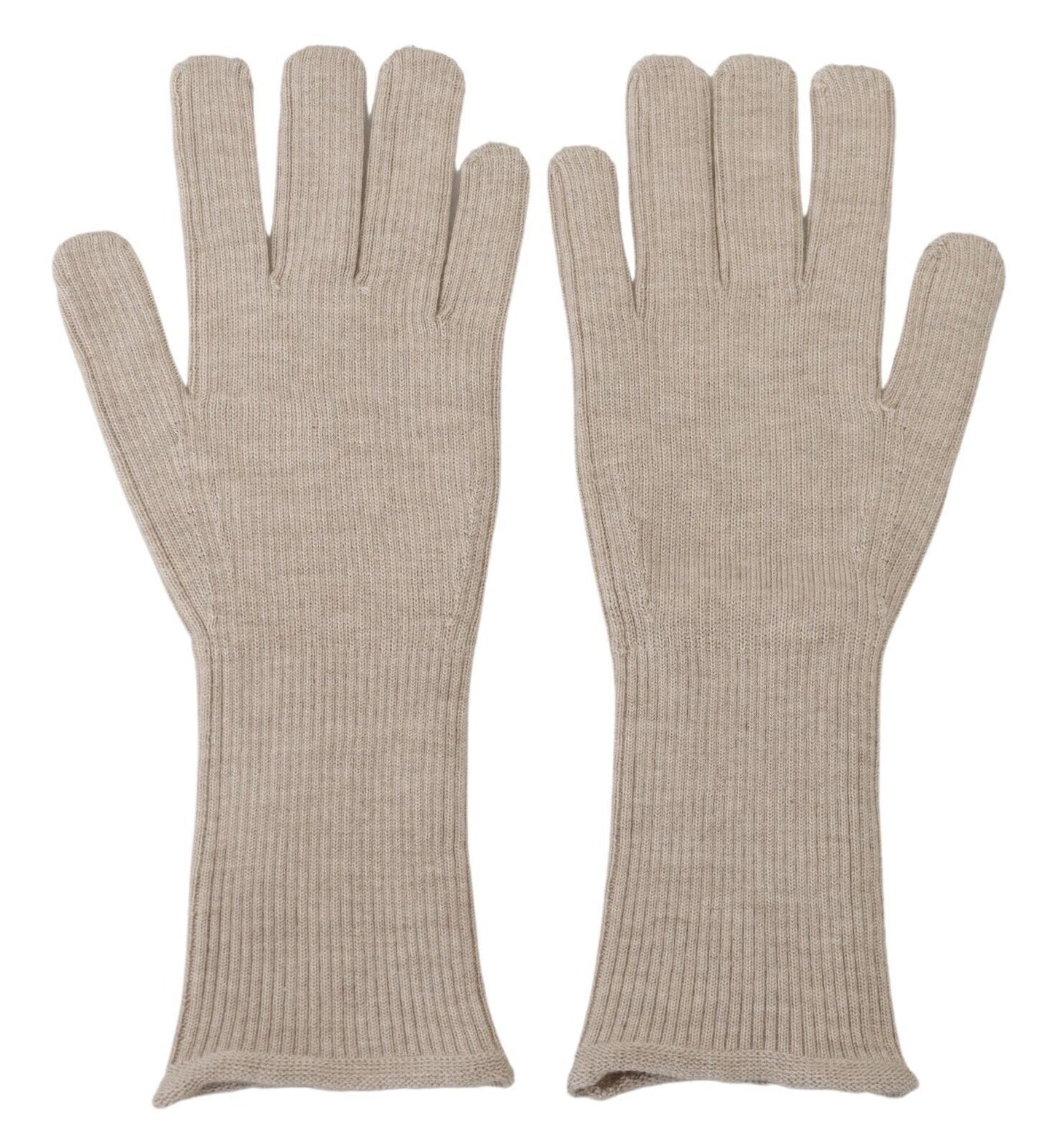 Dolce & Gabbana Elfenbeinfarbene Herrenhandschuhe aus Kaschmir und Seide