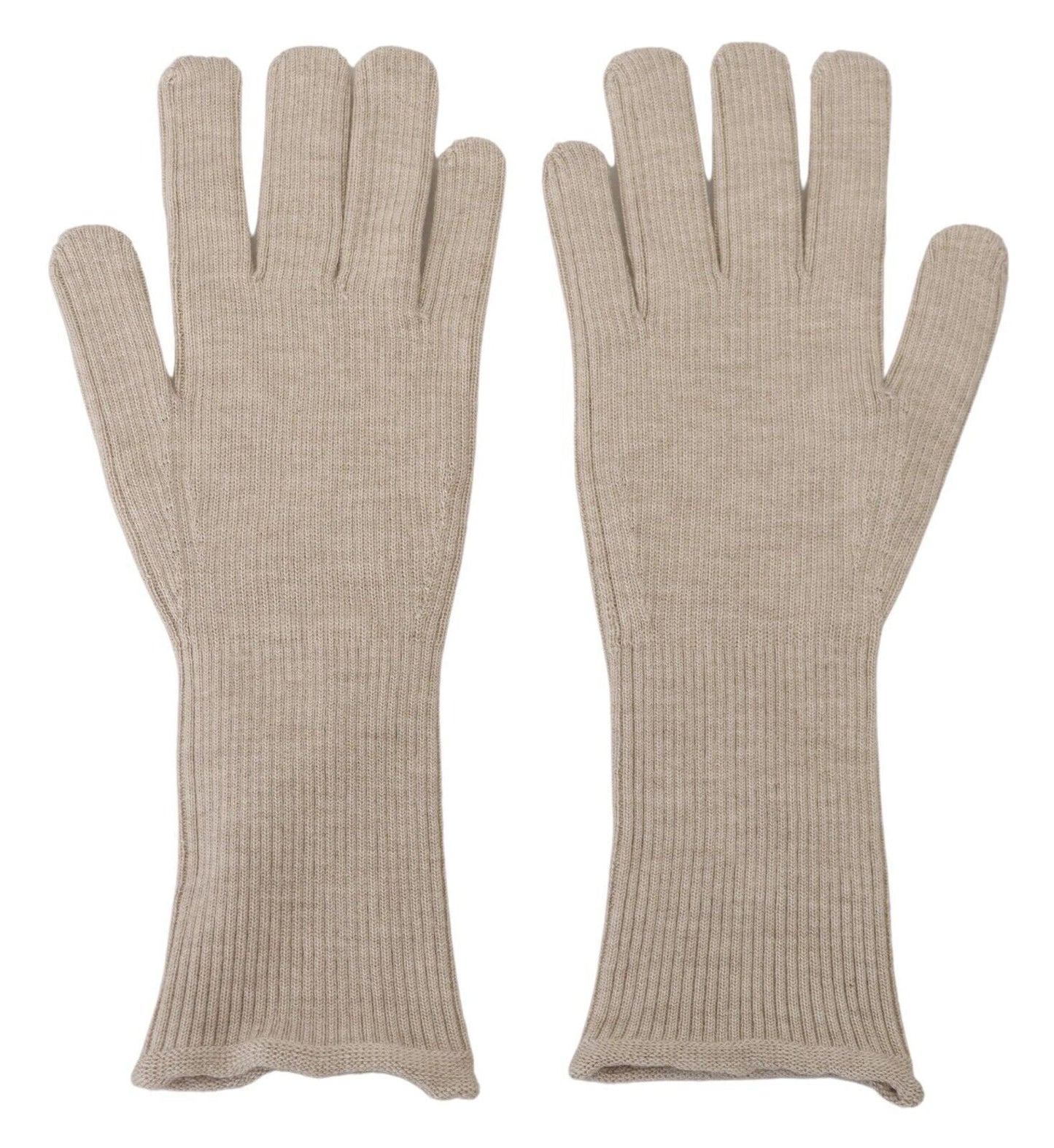 Dolce & Gabbana Elfenbeinfarbene Herrenhandschuhe aus Kaschmir und Seide
