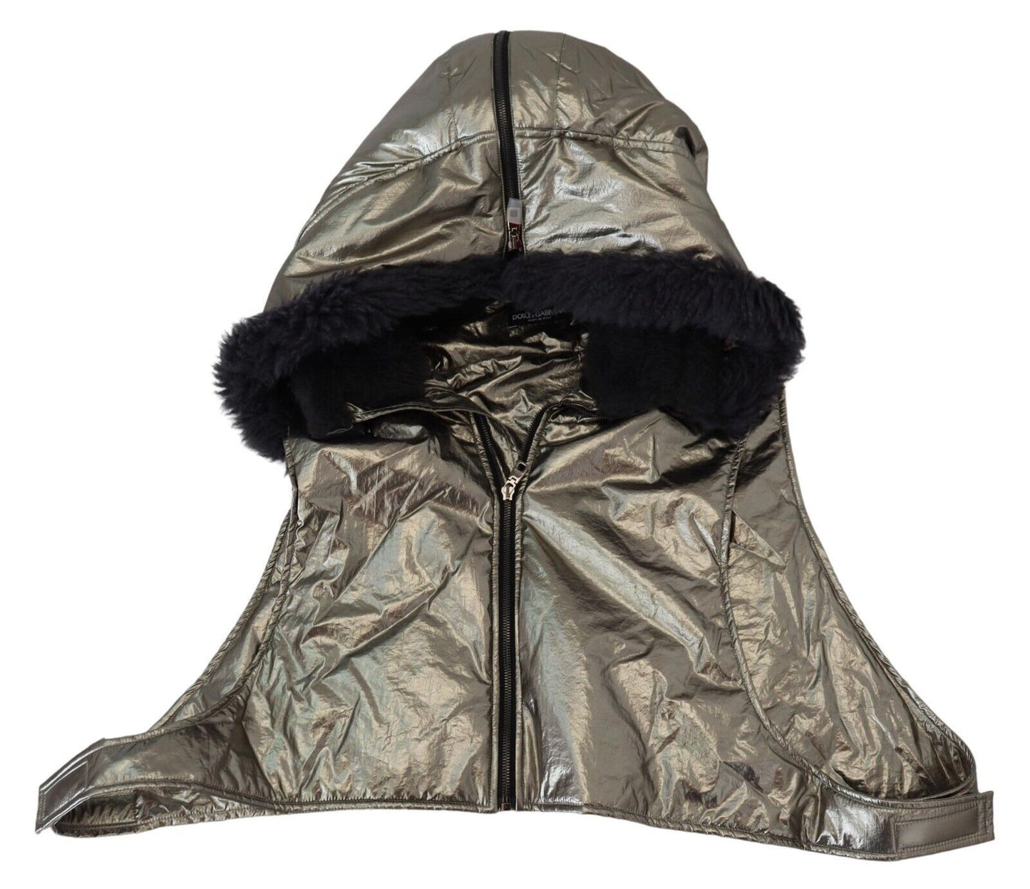 Dolce & Gabbana Silberner Pelz-Kopfwickel für Herren Capello Nylonhut