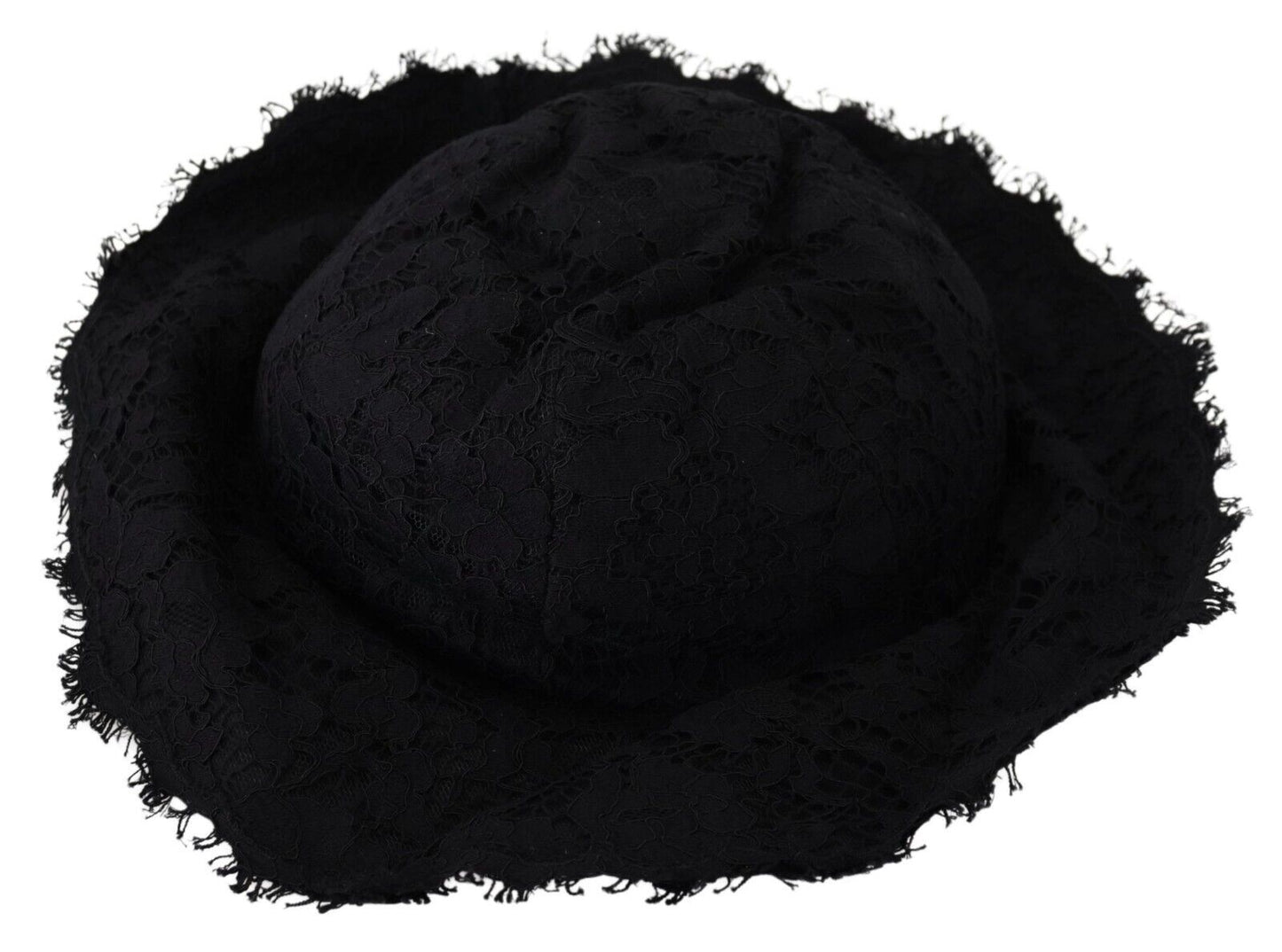 Dolce & Gabbana – Schwarzer Baumwollhut mit breiter Krempe