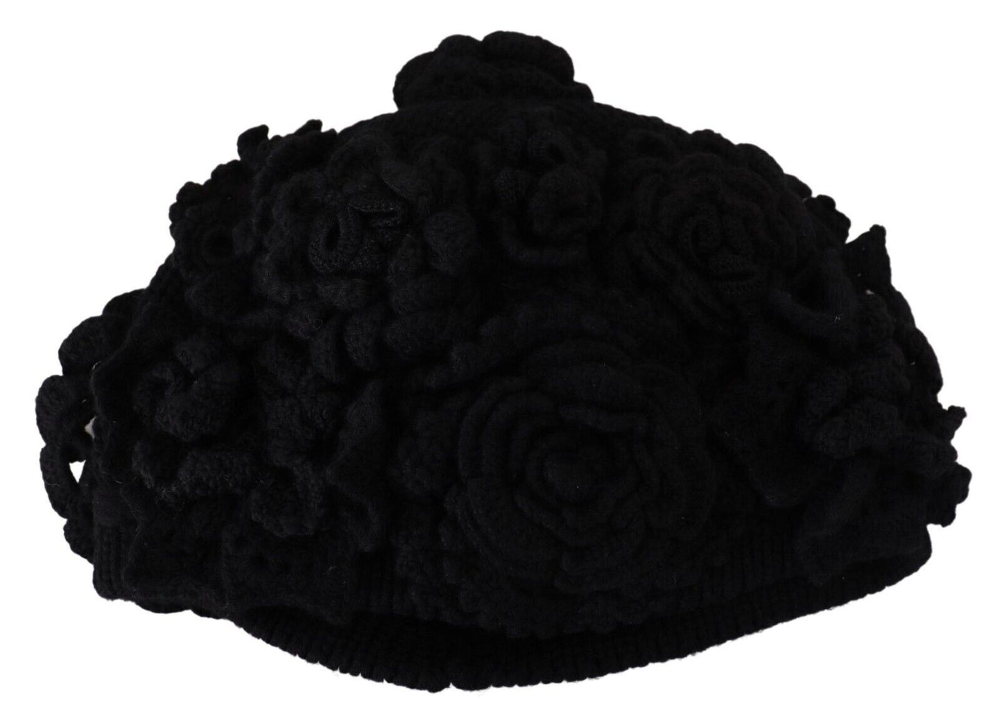 Dolce & Gabbana – Schwarze Wintermütze aus Wollstrick