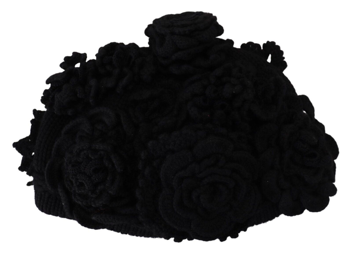 Dolce & Gabbana – Schwarze Wintermütze aus Wollstrick