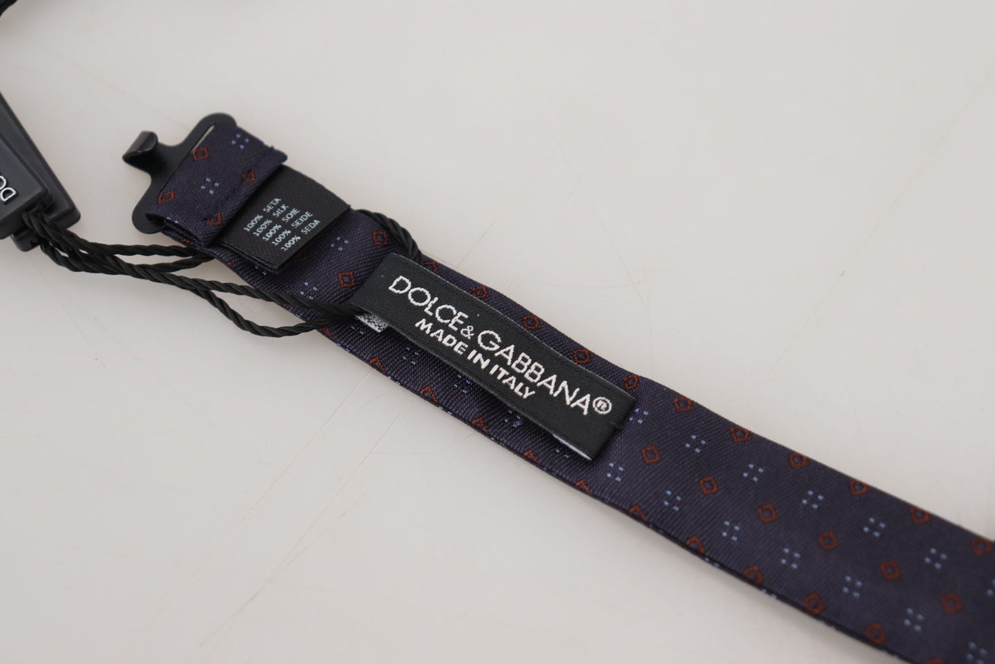 Dolce & Gabbana Blau gemusterte Papillon-Fliege aus Seide mit verstellbarem Hals