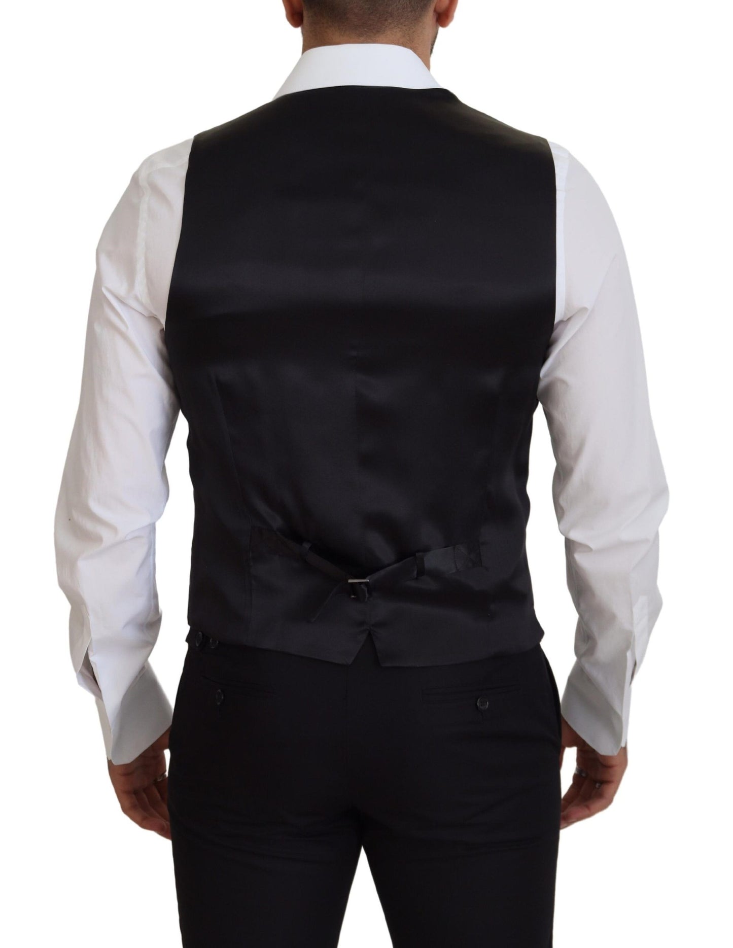 Dolce & Gabbana Schwarze Weste aus Schurwolle für formelle Anlässe