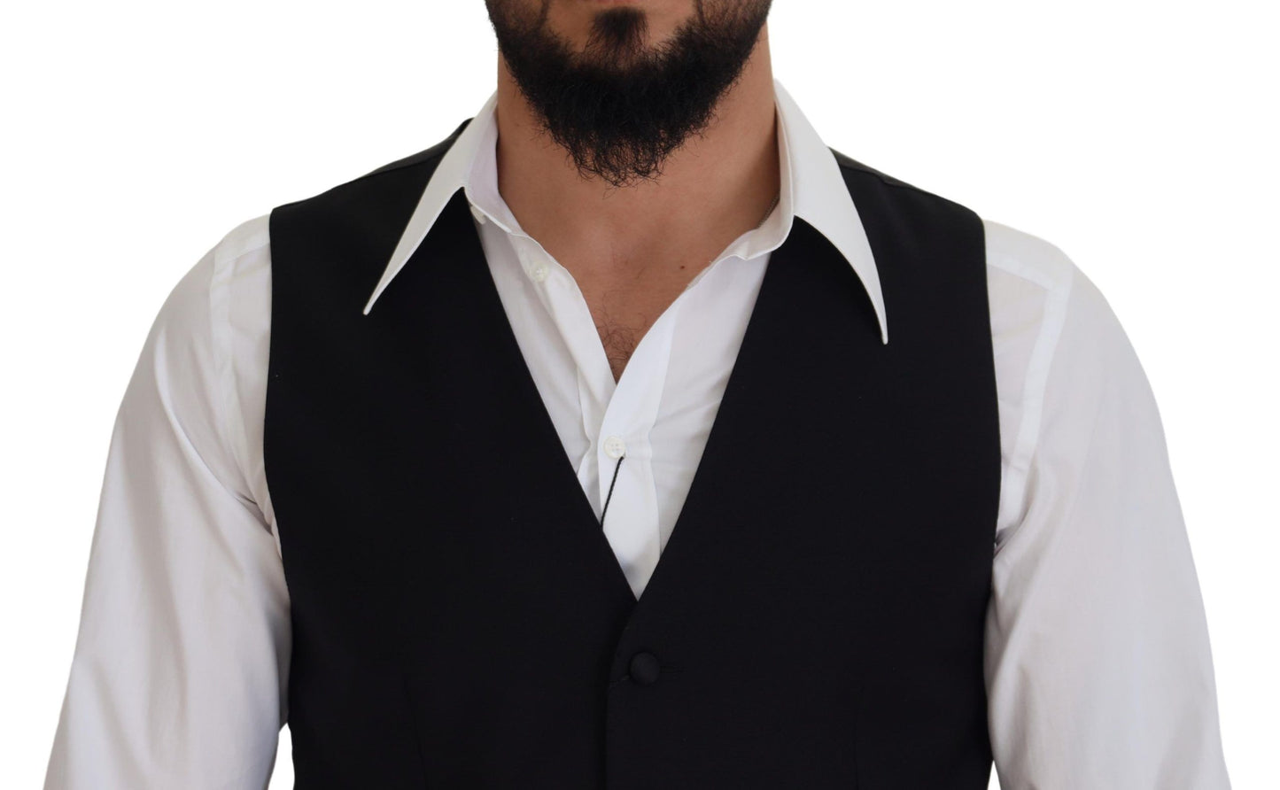 Dolce & Gabbana Schwarze Weste aus Schurwolle für formelle Anlässe