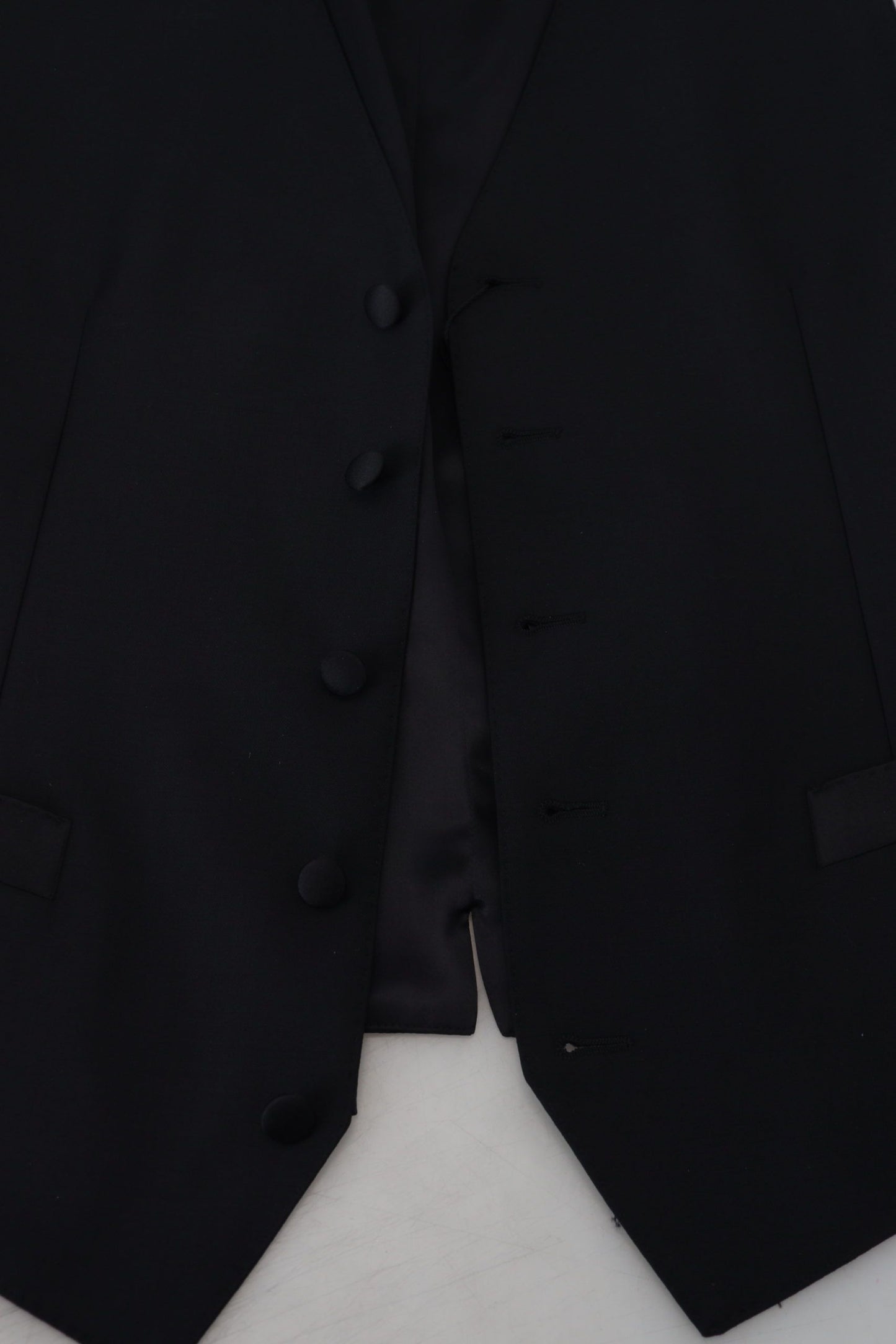 Dolce & Gabbana Schwarze Weste aus Schurwolle für formelle Anlässe