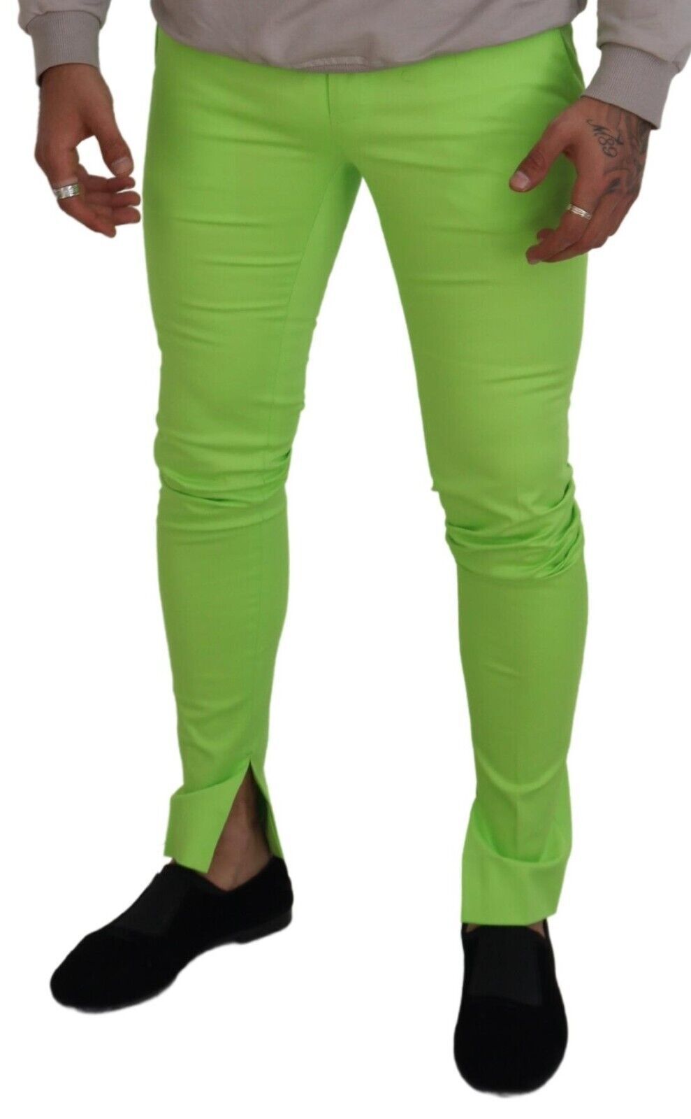 Dolce & Gabbana Hellgrüne Skinny-Hose aus Baumwolle für Herren