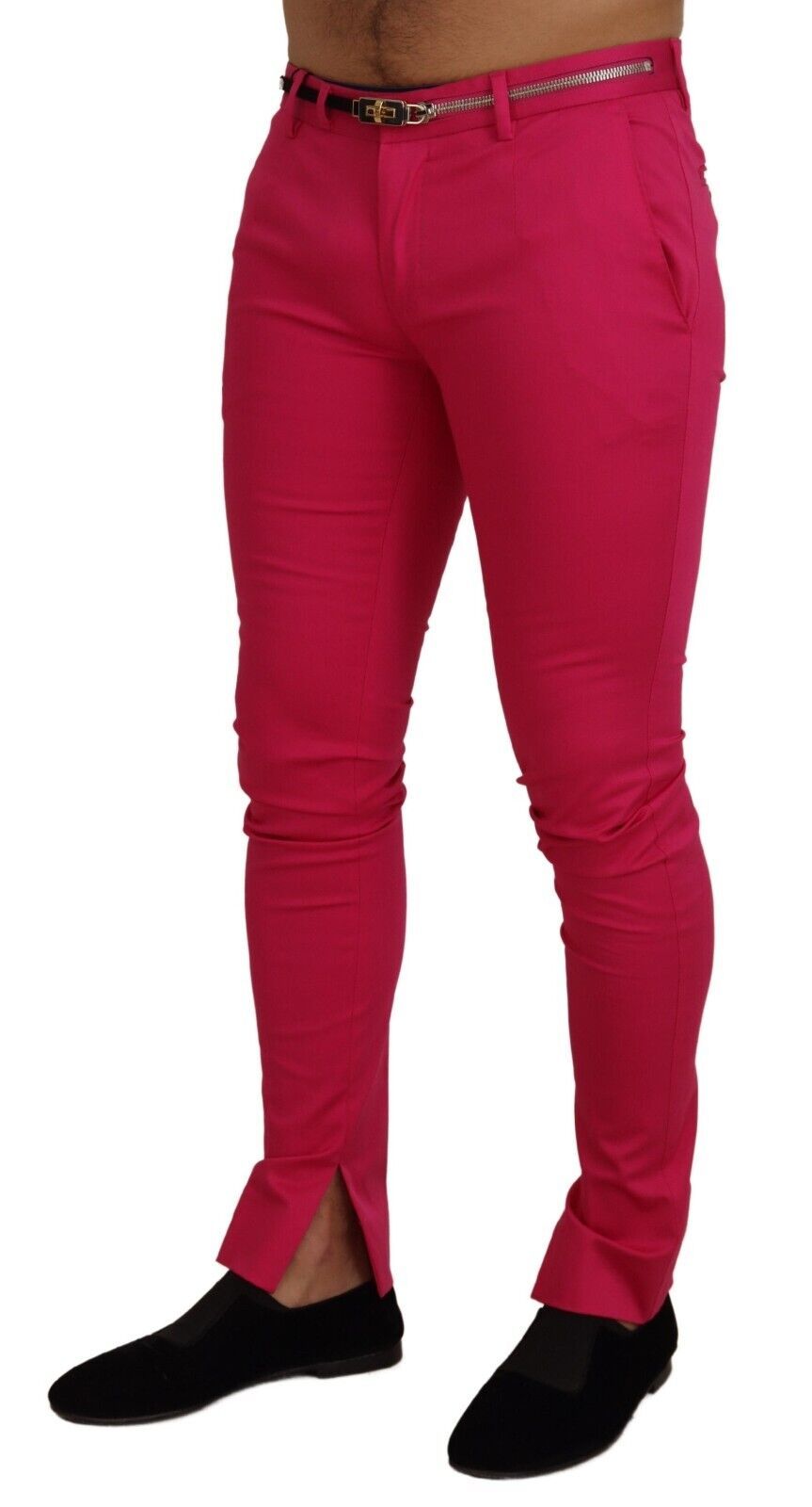 Dolce & Gabbana Rosa Hose mit Reißverschluss und Schnalle