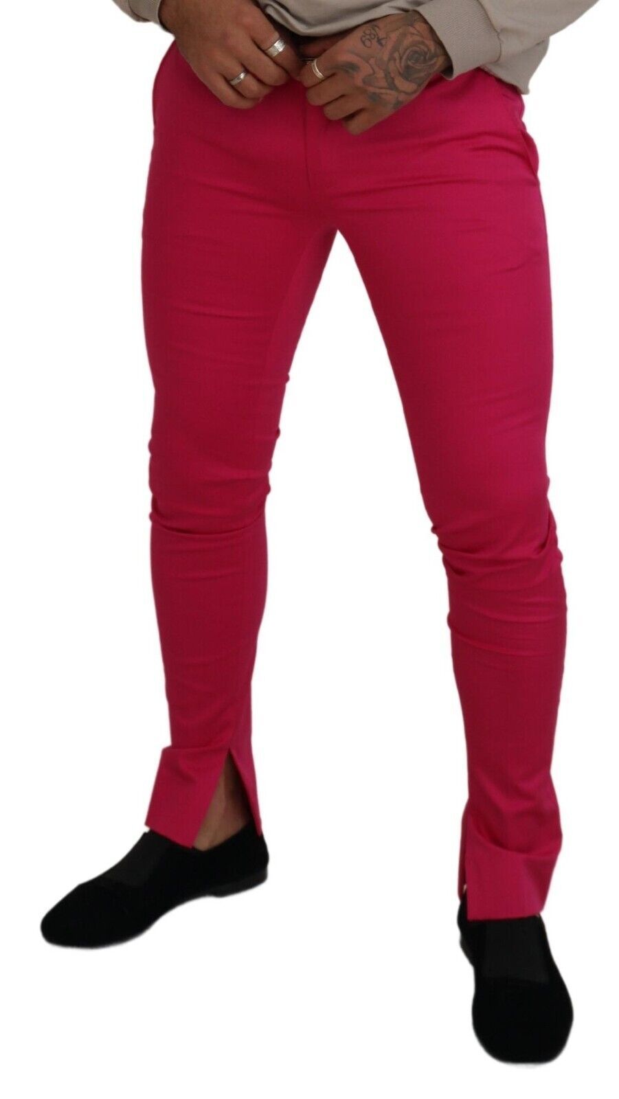 Dolce & Gabbana Rosa Hose mit Reißverschluss und Schnalle