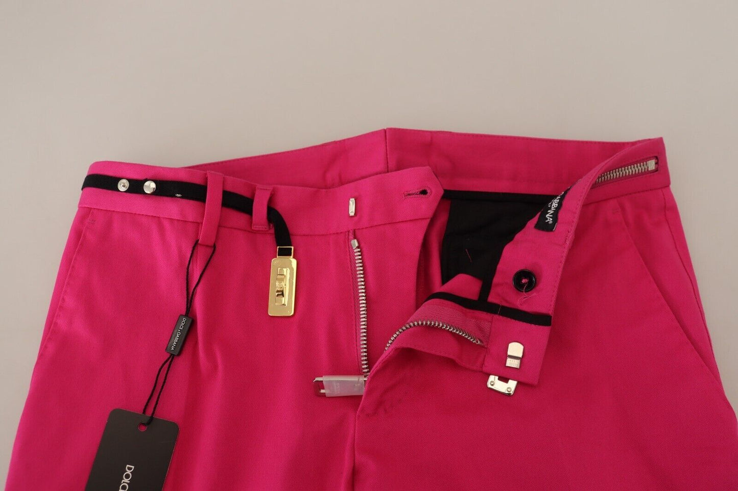 Dolce & Gabbana Rosa Hose mit Reißverschluss und Schnalle