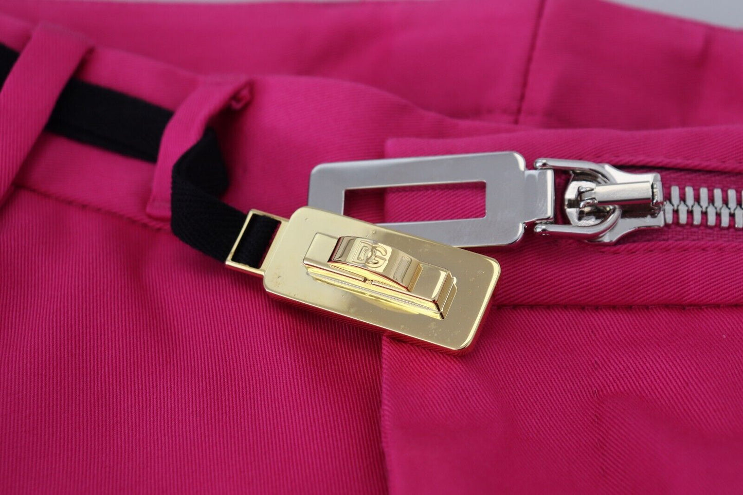 Dolce & Gabbana Rosa Hose mit Reißverschluss und Schnalle
