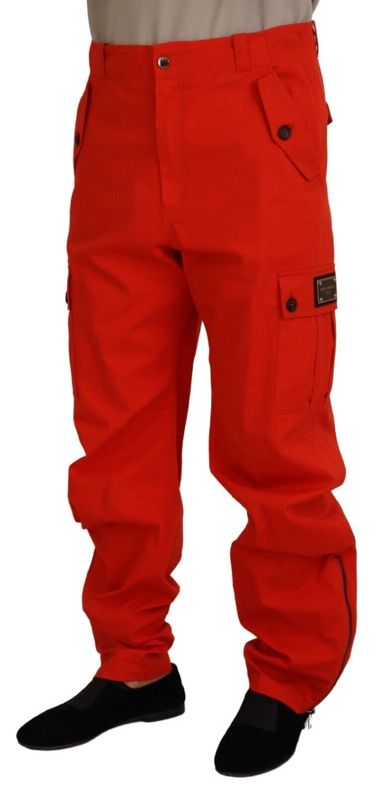 Dolce & Gabbana Rote Cargohose für Herren, Baumwollhose