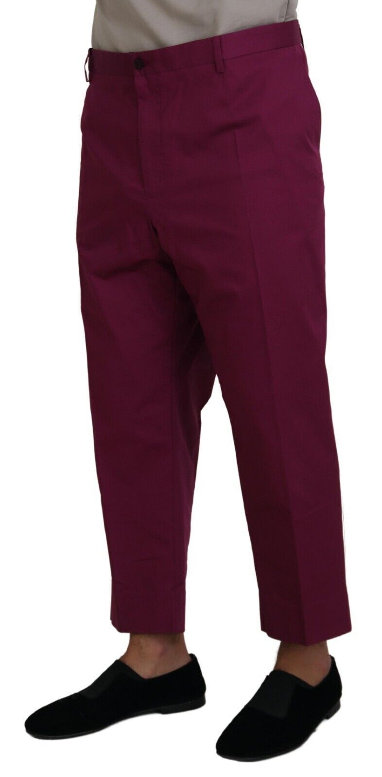 Dolce & Gabbana – Magentafarbene Baumwollhose mit DG-Logo und Tasche