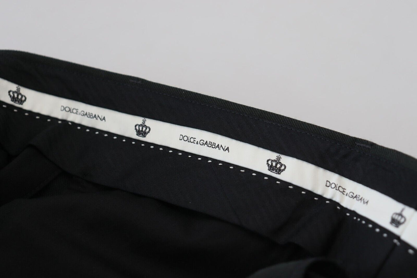 Dolce & Gabbana Schwarz gestreifte Herrenhose Baumwollhose