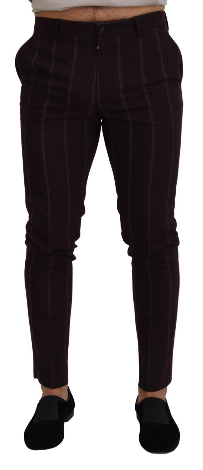 Dolce & Gabbana Braun gestreifte Herrenhose Baumwollhose