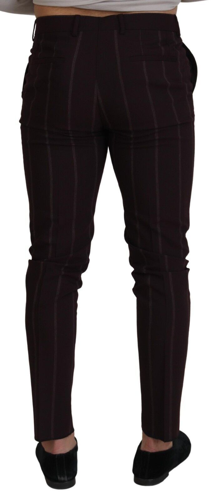 Dolce & Gabbana Braun gestreifte Herrenhose Baumwollhose