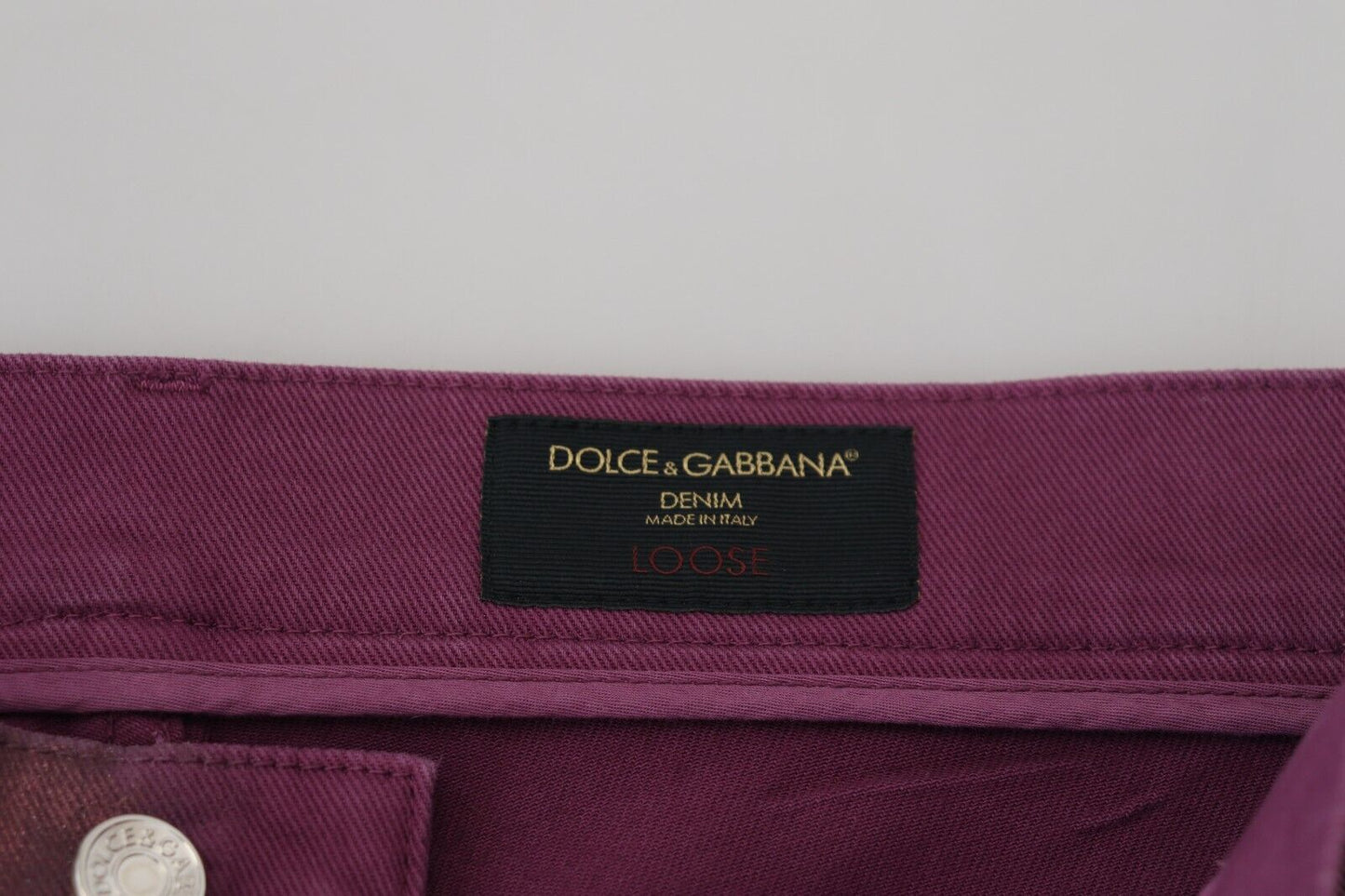 Dolce & Gabbana Magenta Baumwolle Herren Casual Harness Denim Jeans