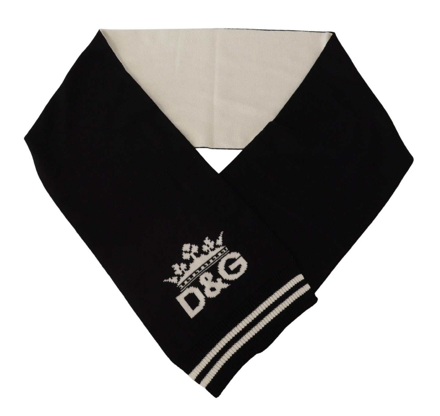 Dolce & Gabbana – Schal aus Kaschmir mit DG-Print in Schwarz und Weiß