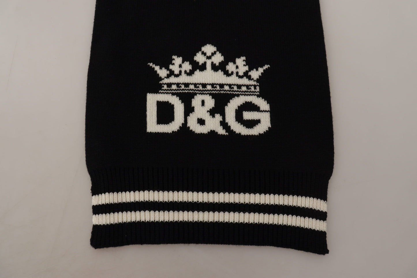 Dolce & Gabbana – Schal aus Kaschmir mit DG-Print in Schwarz und Weiß