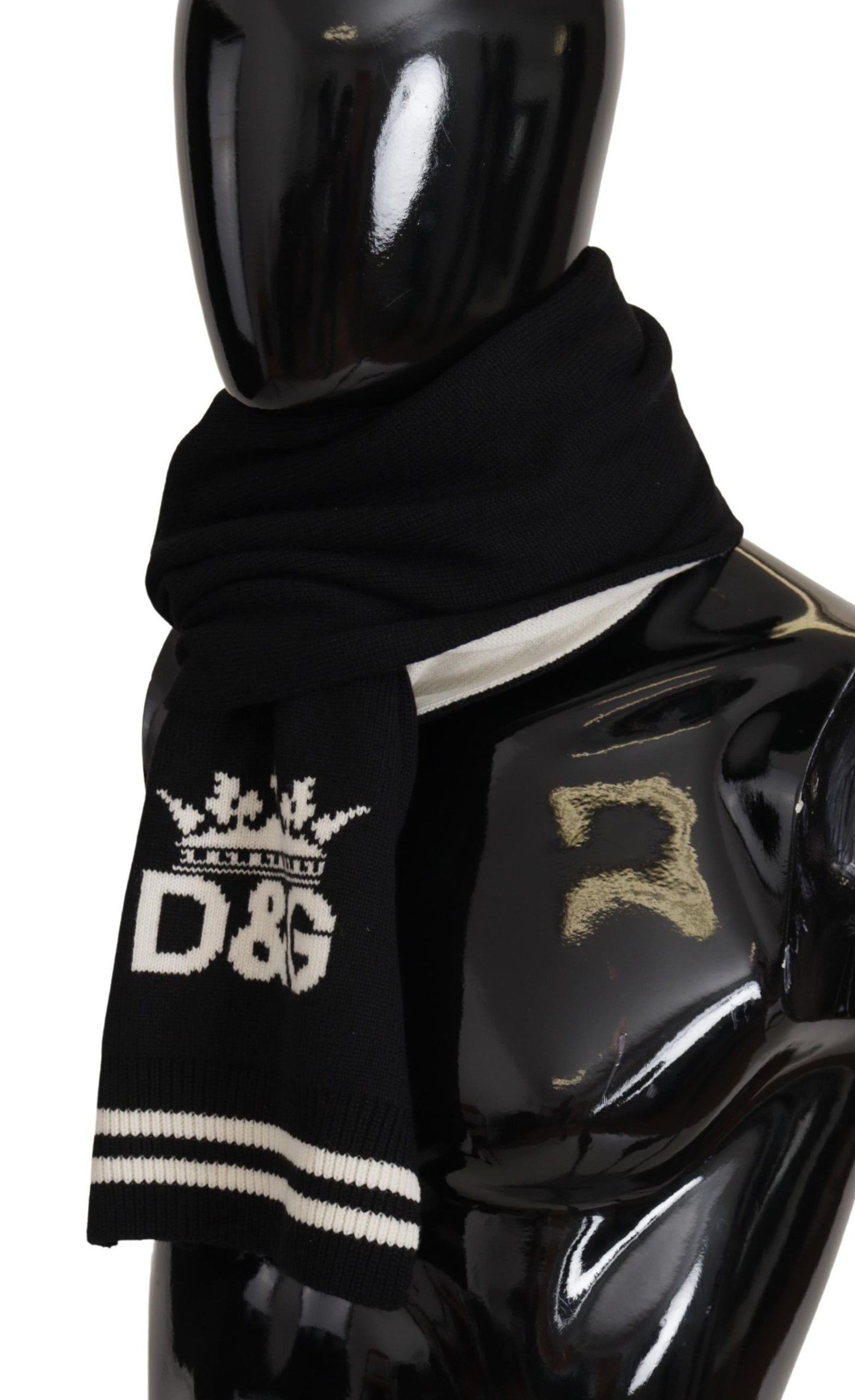 Dolce & Gabbana – Schal aus Kaschmir mit DG-Print in Schwarz und Weiß