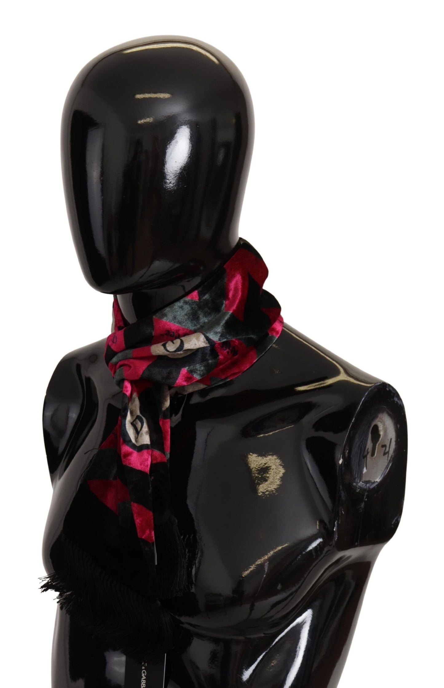 Dolce & Gabbana Mehrfarbiger DG-Logo-Print Herren-Schal mit Fransen