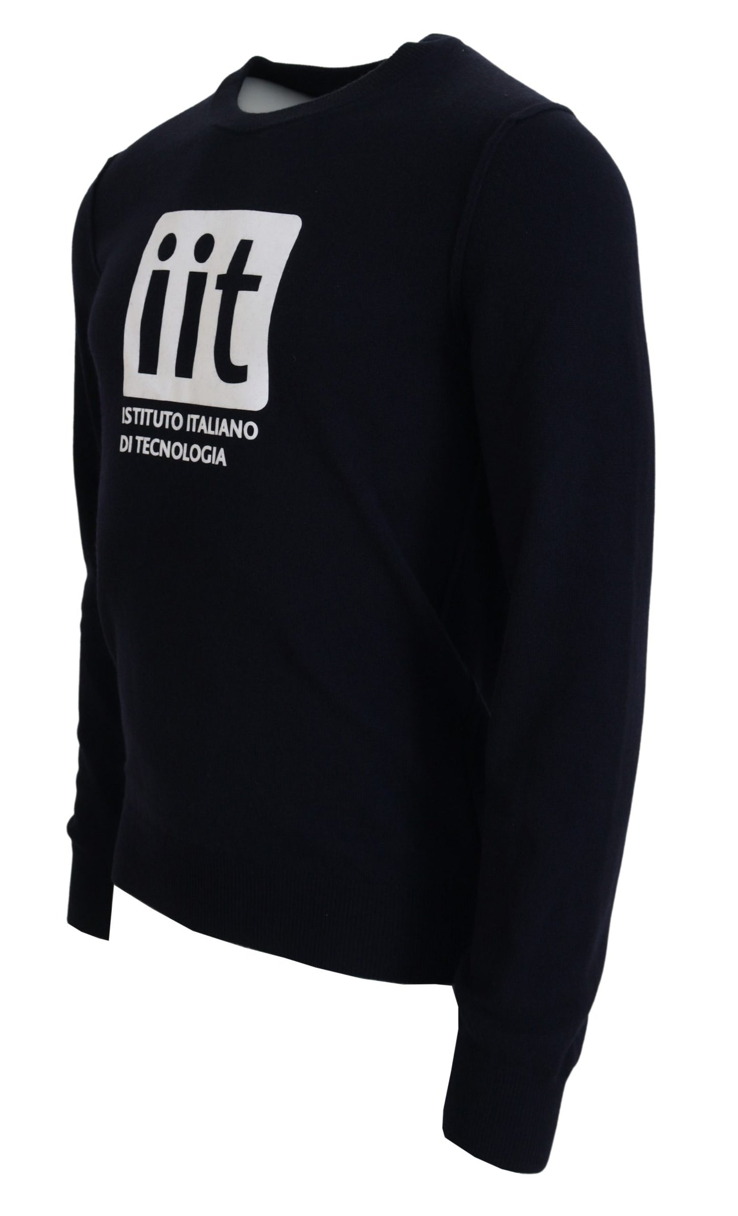 Dolce & Gabbana Blauer Pullover aus Kaschmir mit iit-Print