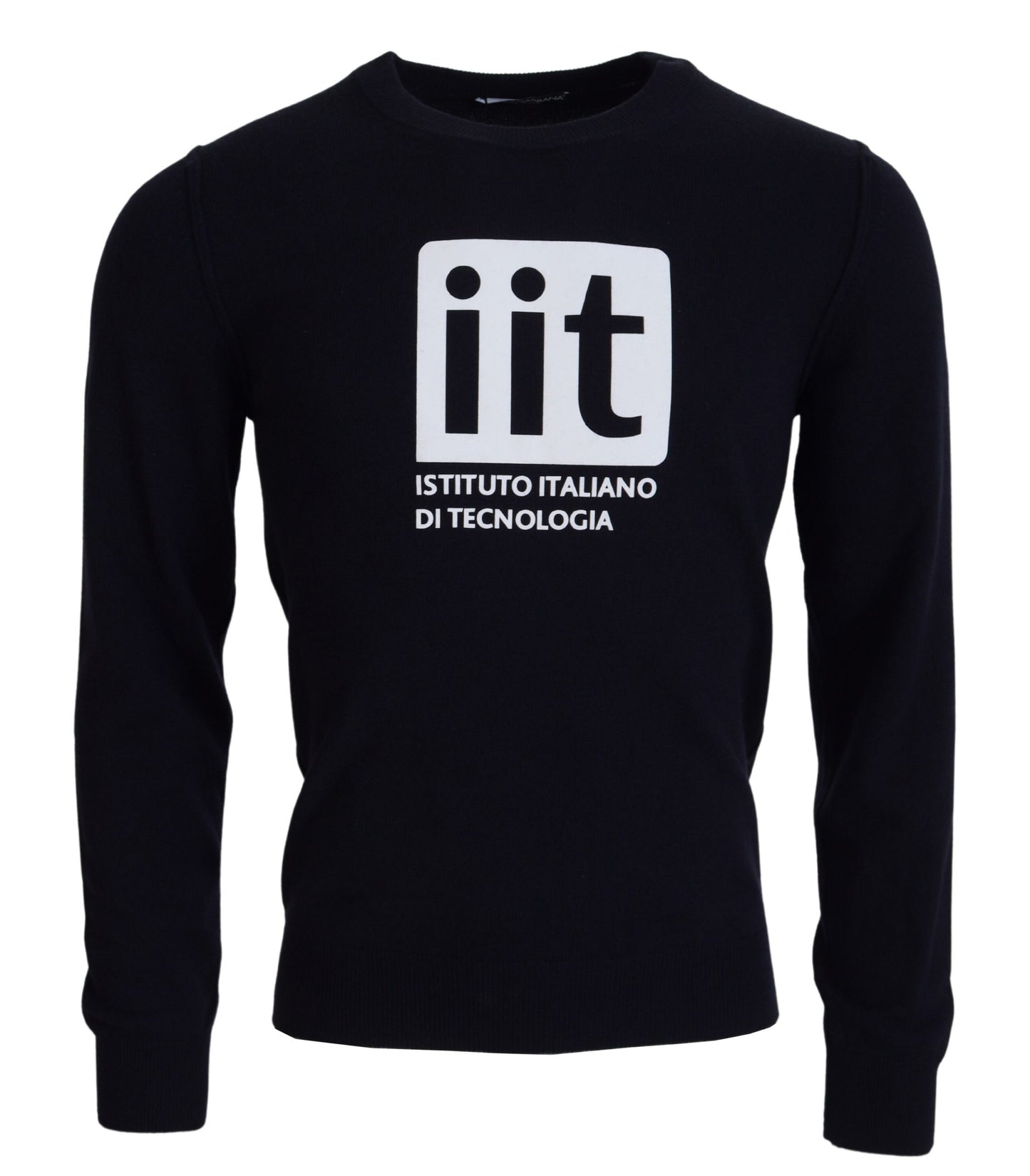 Dolce & Gabbana Blauer Pullover aus Kaschmir mit iit-Print