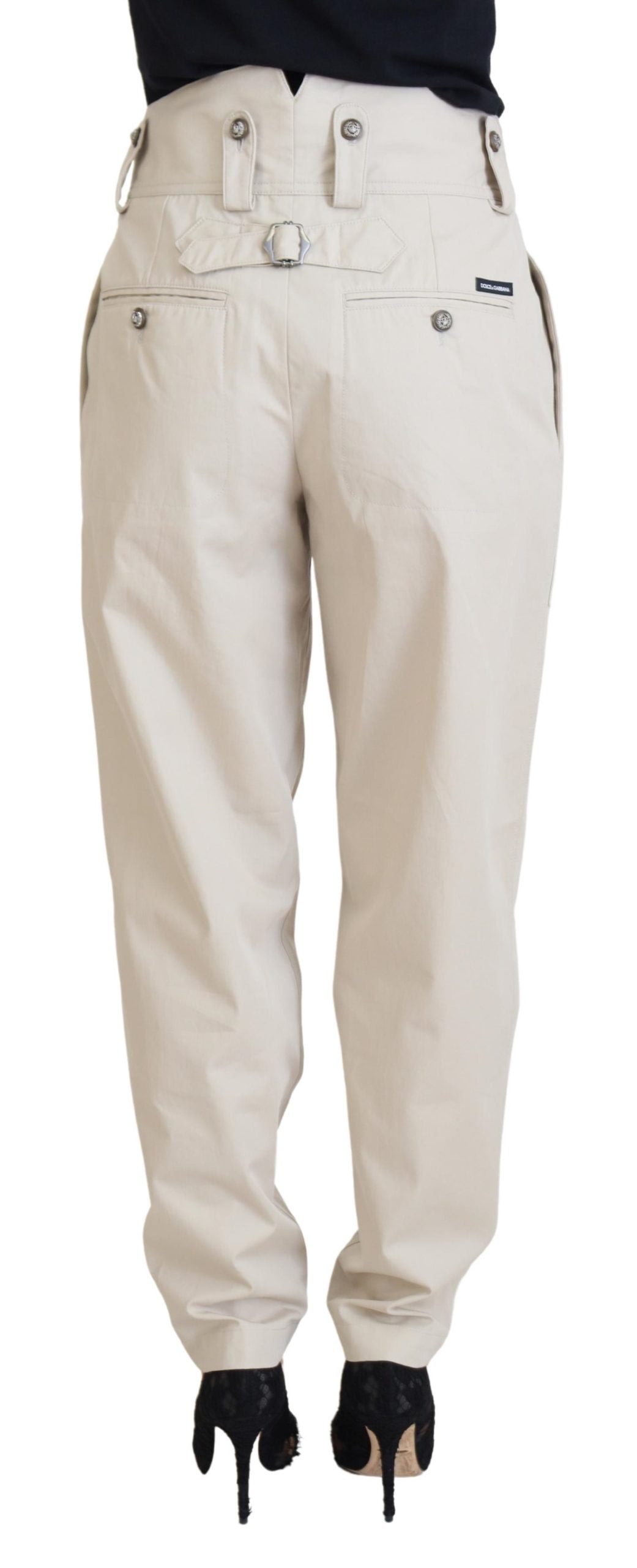 Dolce & Gabbana Beige High Waist Damenhose