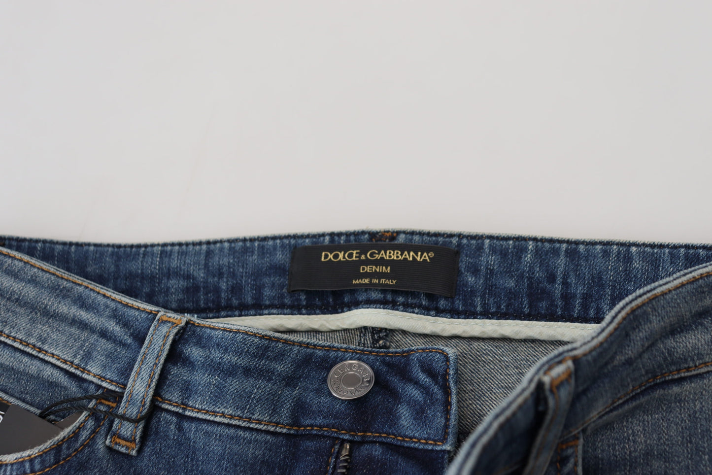 Dolce & Gabbana Blaue Jeans aus zerfetztem Baumwolldenim mit verwaschener Optik
