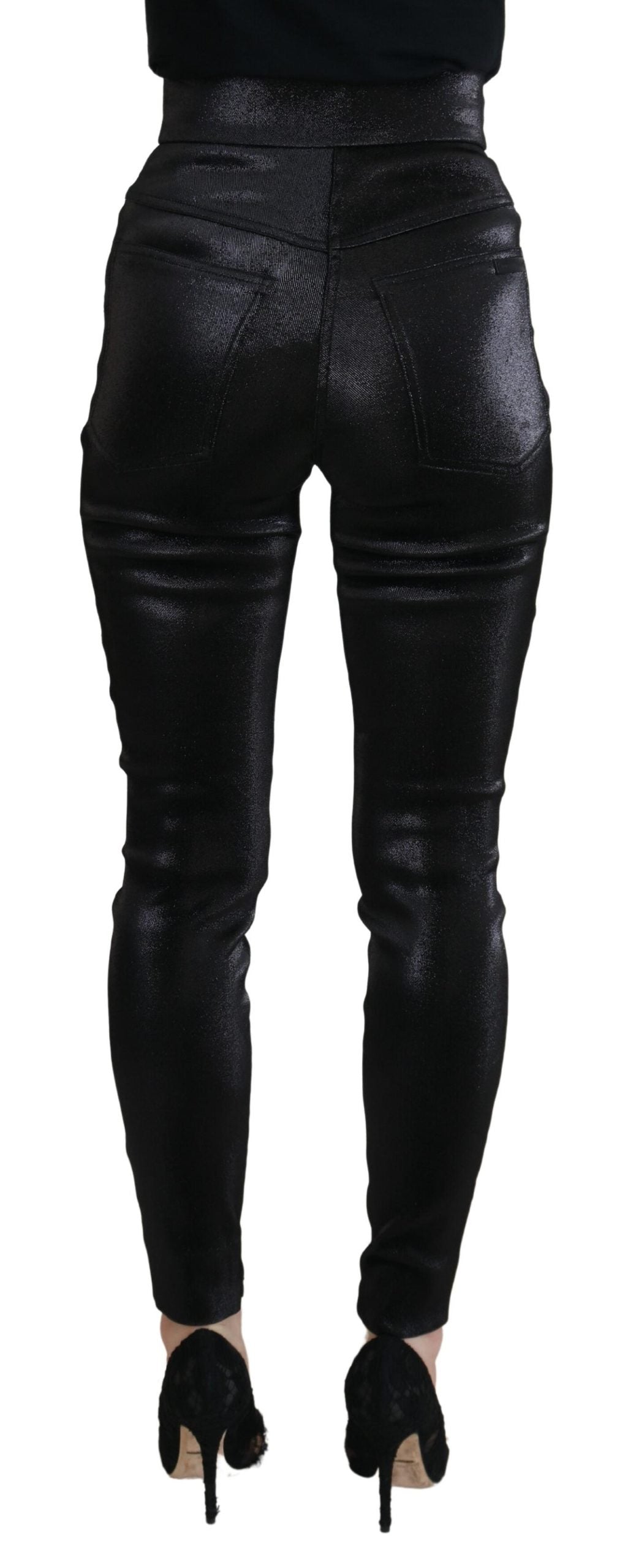 Dolce & Gabbana – Schwarze Skinny-Jeans aus verwaschener Baumwolle
