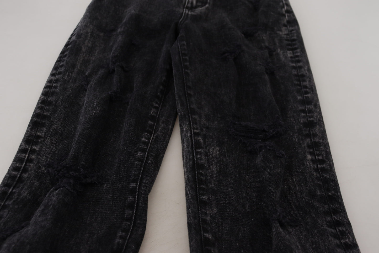 Dolce & Gabbana – Schwarze Jeans aus gewaschener Baumwolle mit hoher Taille