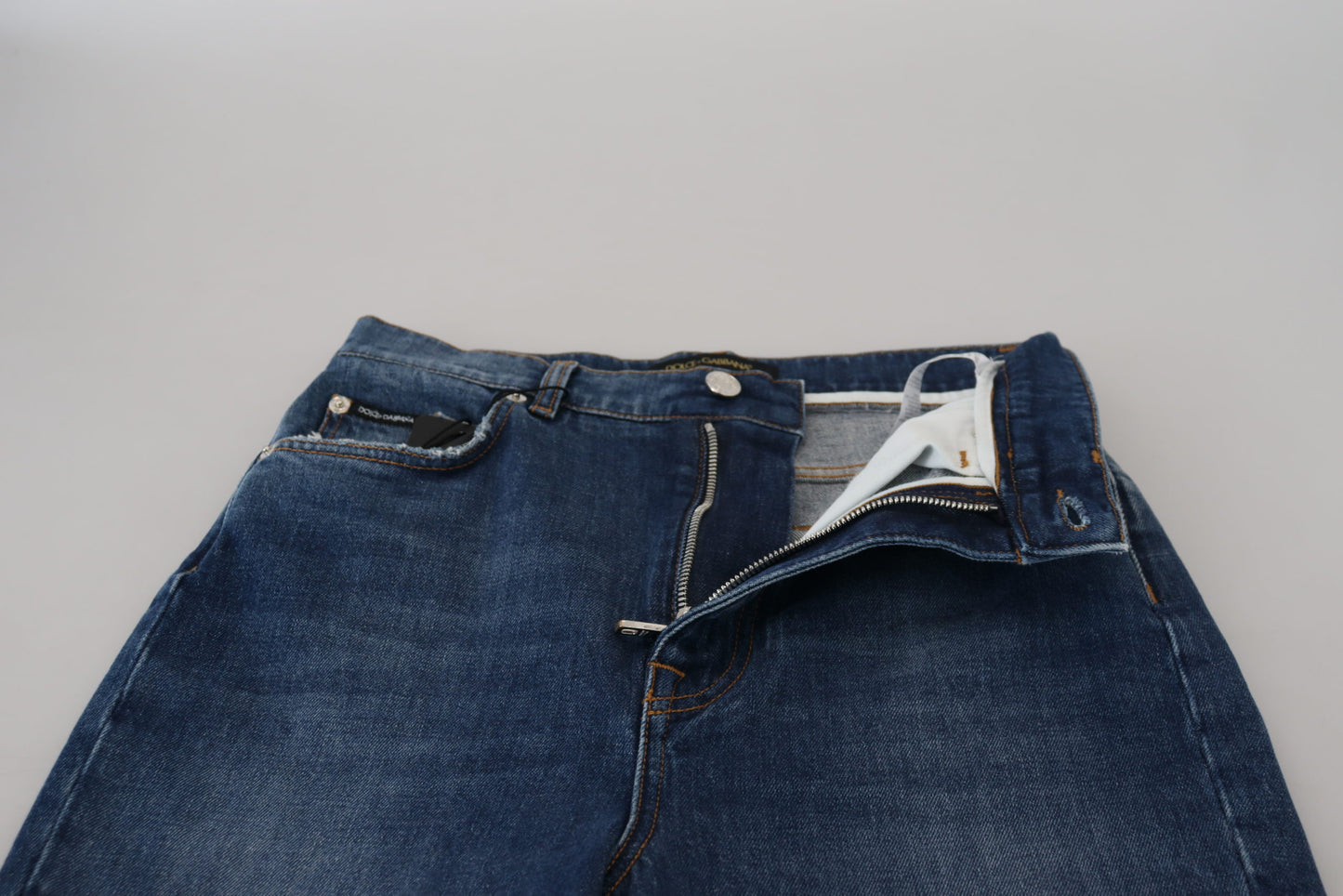 Dolce & Gabbana – Blaue Skinny-Jeans aus Baumwolle mit hoher Taille