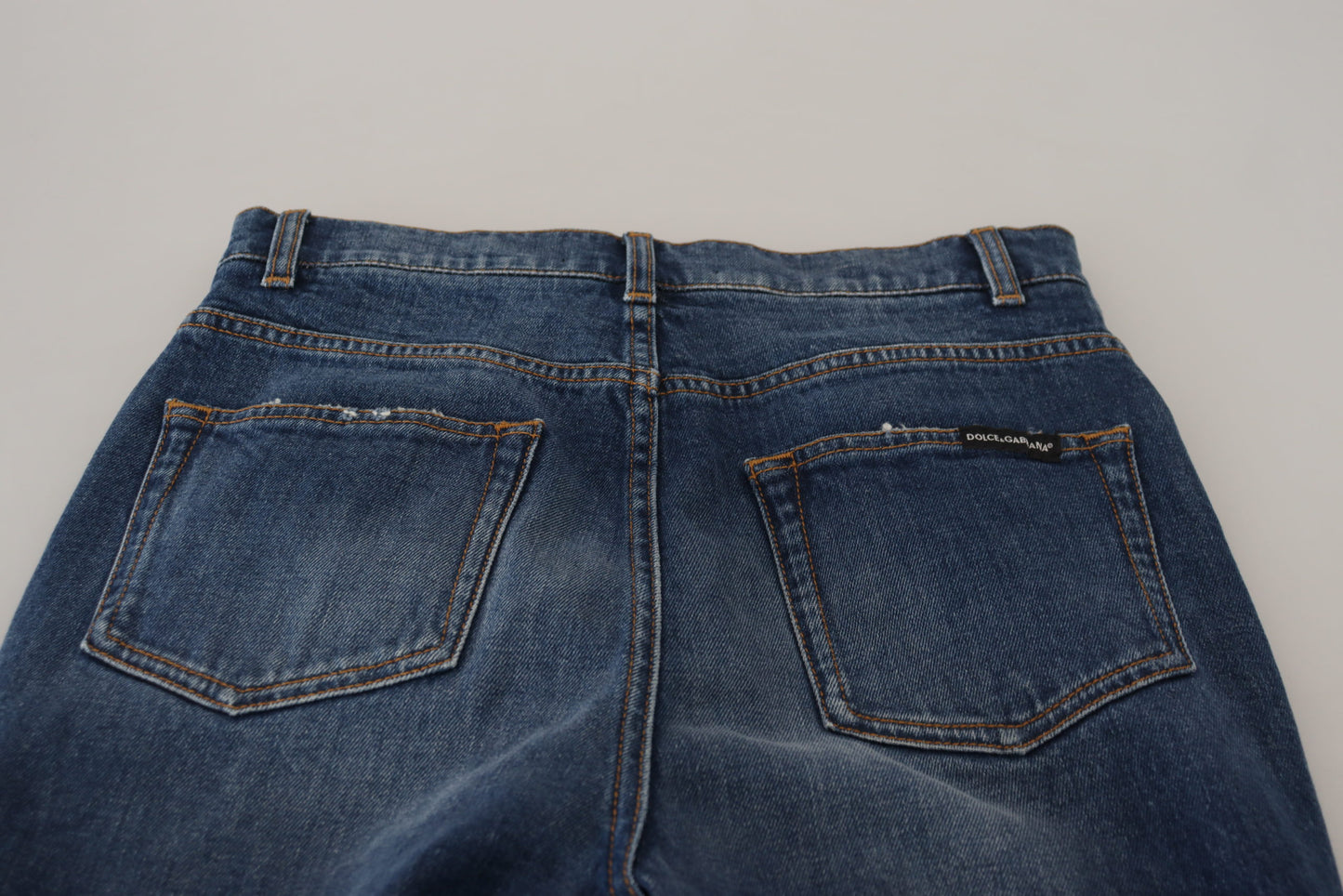 Dolce & Gabbana – Blaue Skinny-Jeans aus Baumwolle mit hoher Taille