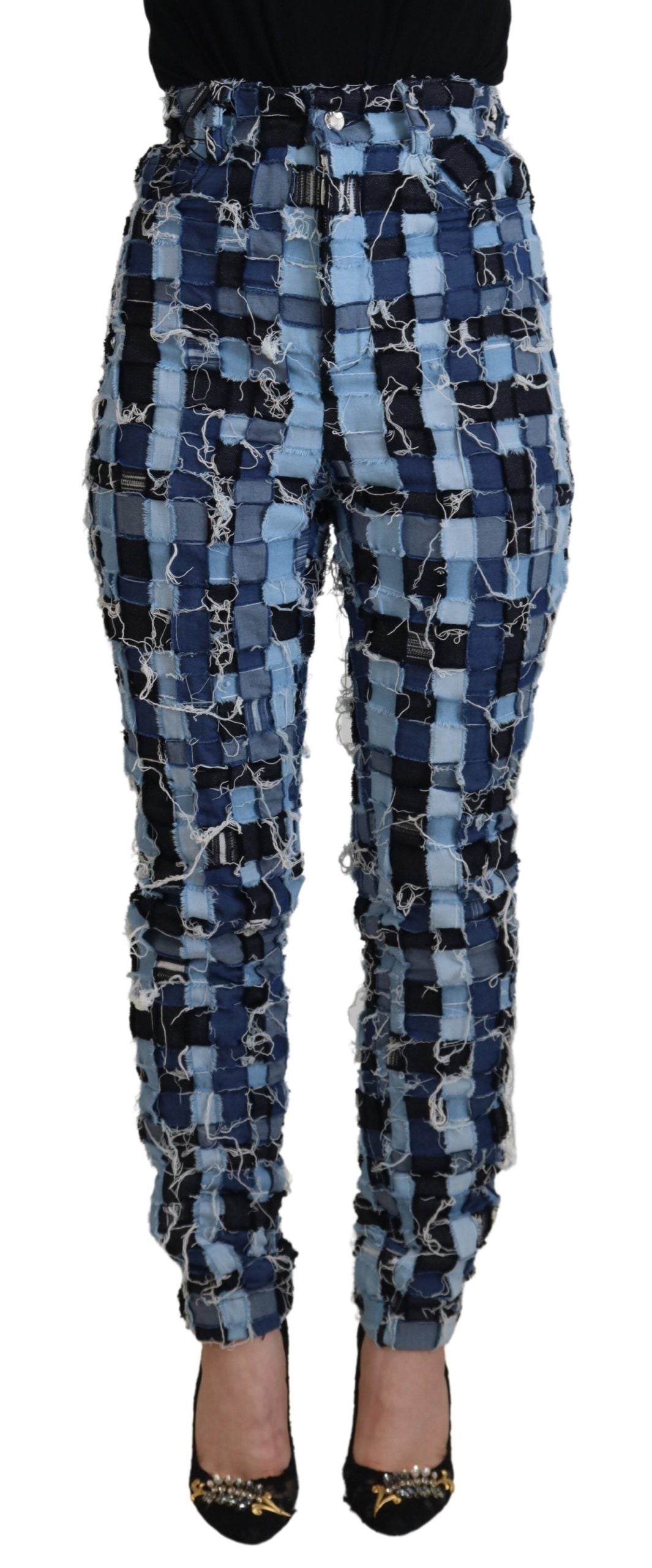 Dolce & Gabbana Mehrfarbige Patchwork-Jeans aus Baumwolldenim