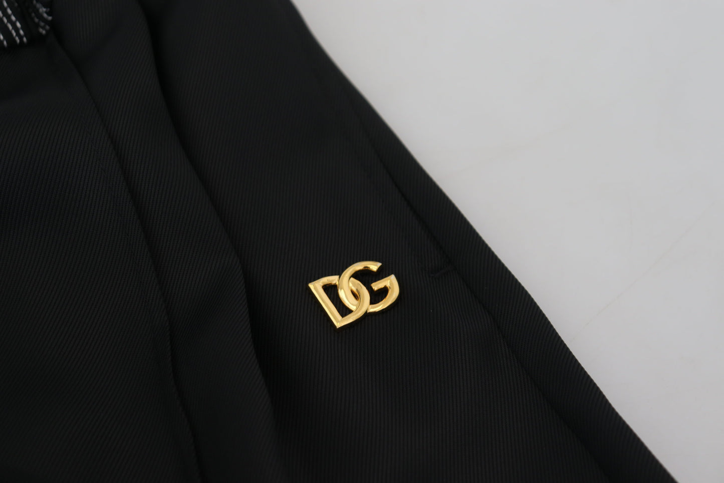 Dolce & Gabbana – Schwarze, gerade geschnittene Baumwollhose