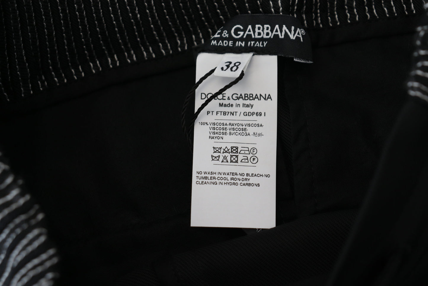 Dolce & Gabbana – Schwarze, gerade geschnittene Baumwollhose